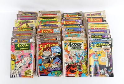 Lot of Silver Age Action and Superman Comics. Lot includes Action #340 - 1st Appearance of 