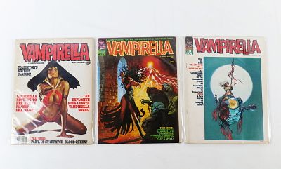 Lot of Vampirella Magazines. Including #2, 3, and 87. Mid Grade. All invoices must be paid 