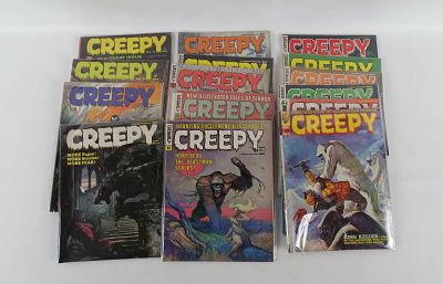 Lot of Creepy Magazines. Including #2-13, 15, 16, 18, & 37. Lower Mid Grade. All invoices must 