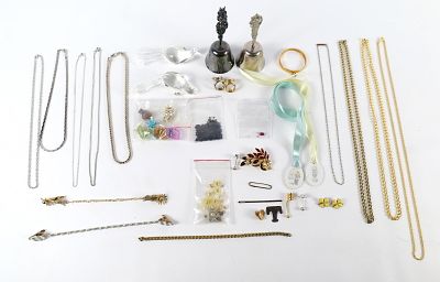 Lot of Costume Jewelry and Collectibles. Including 2 x Artist Signed Hand Blown Glass Bird 