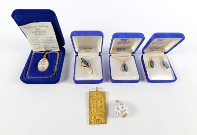 Lot of Designer Jewelry. Including 2 x Franklin Mint Easter Egg Pendants - One on chain 