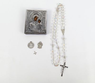 Group Lot of Sterling Silver Items. Group Lot of Sterling Silver Religious Pieces. Including 