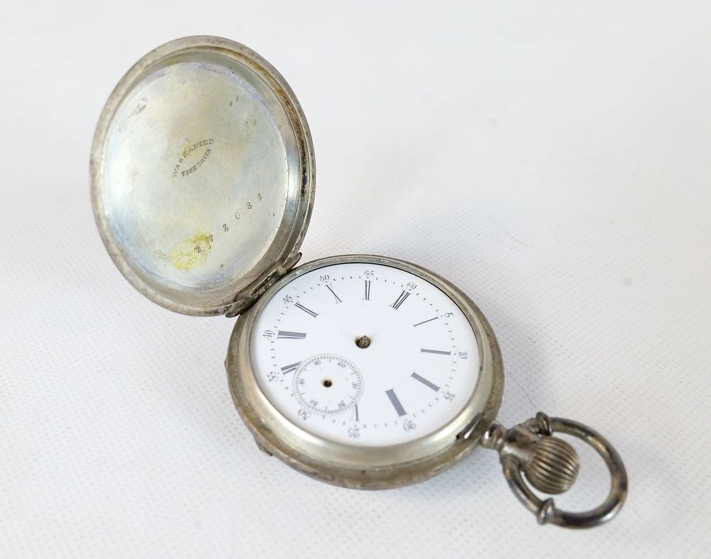 Lot 231: 800 Silver Pocket Watch