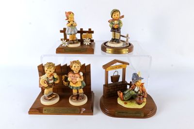 Lot of 4 Goebel Hummel Collector Club Figures. Including Coffee Break #403 with Stand 