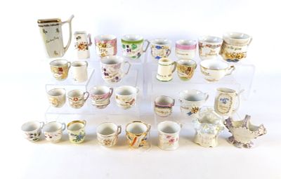 Lot of 25+ Souvenir Cups. Victorian Era - 1950's. Including From a Friend, Remember Me, Love 