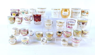 Lot of 25+ Souvenir Cups. Victorian Era - 1950's. Including Think of Me, Edward, A Present 