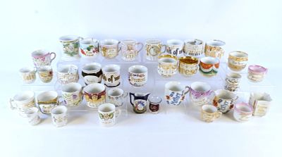 Lot of 25+ Souvenir Cups. Also Includes a Shaving Cup with Mirror and other various Mustache 