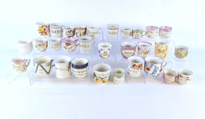 Lot of 25+ Souvenir Cups. Victorian Era - 1950's. Including Present, Tom and Jerry, A Present 