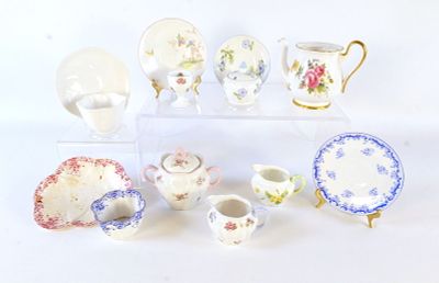 Group Lot of Shelley Bone China Pieces. Including Blue Poppy Sugar Bowl with Undertray 