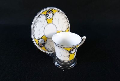 Vintage Shelley Teacup and Saucer - Trees and Flowers. Good Condition. All invoices must be 