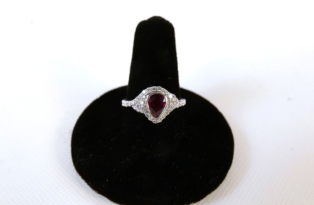 Lot 154: Karl Haas Platinum Ruby and Diamond Ring