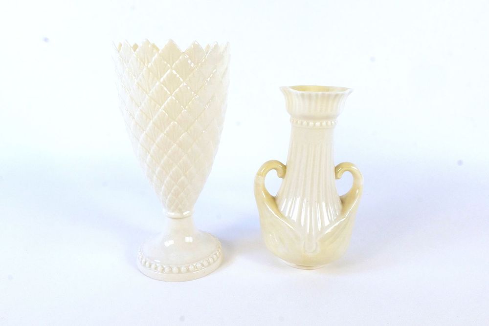 Lot 157: Lot of 2 Belleek Porcelain Vases