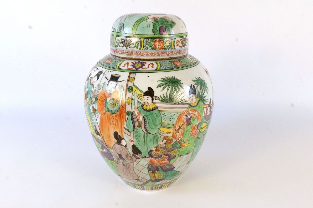 Lot 161: 19th Century Oversized Asian Hand Painted Ginger Jar