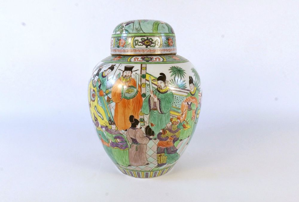 Lot 162: 19th Century Oversized Asian Hand Painted Ginger Jar