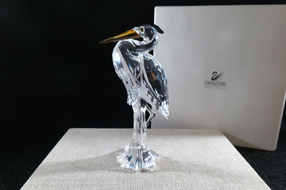 Lot 203: Swarovski Crystal Silver Heron Figurine