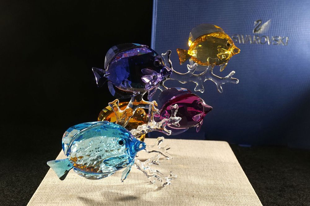 Lot 209: Swarovski Paradise Rainbow Fish Family Figurine