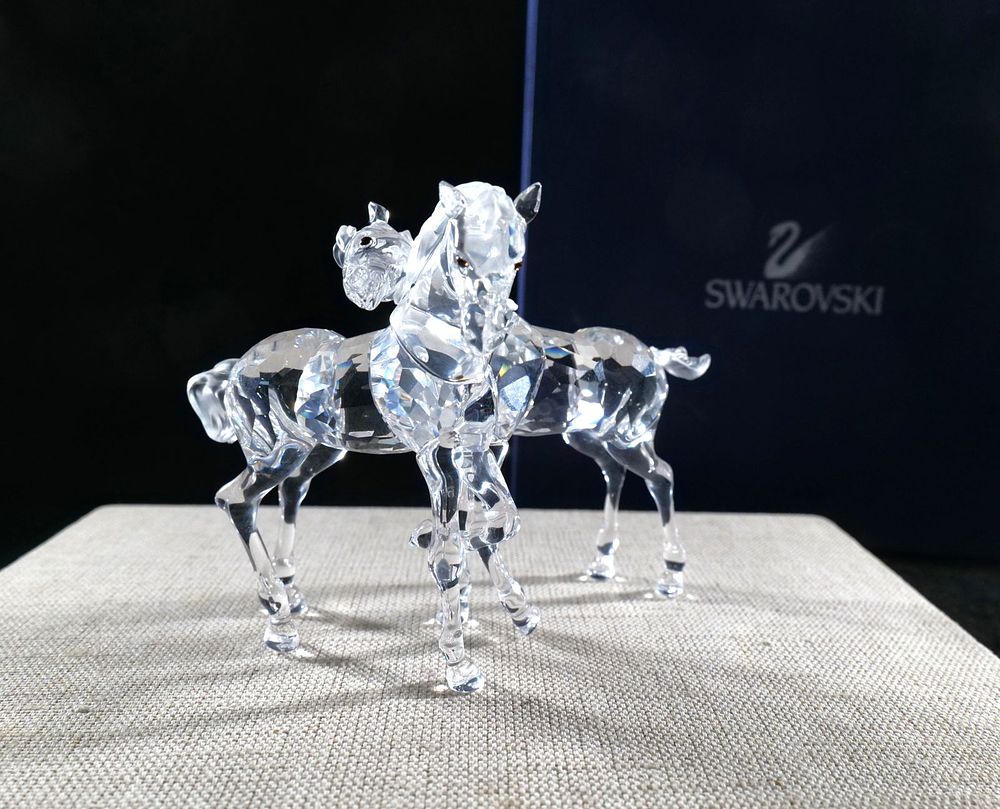 Lot 218: Swarovski Crystal Foals Playing Figurine