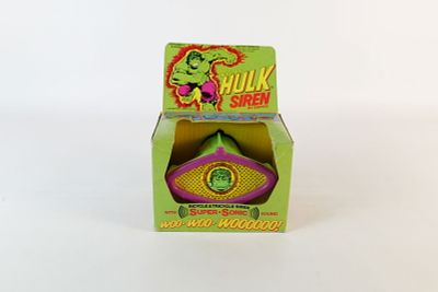 Vintage The Incredible Hulk Battery Operated Bicycle & Tricycle Siren by Empire - 1978. Sealed 