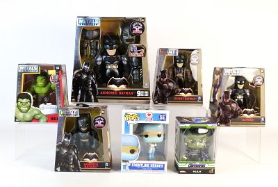 Lot of Marvel and DC Collectibles. Including Jada Diecast Metals (Desert Batman, Armored Batman 
