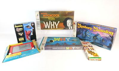Lot of Vintage Games. Including Etch A Sketch in Package, Renewal Products The Senses, Mystery 
