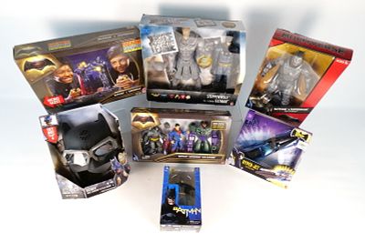Lot of DC Toys and Collectibles. Including Batman vs Superman Rock'Em, Sock'Em Robots, Justice 