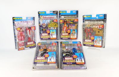 Lot of 6 Marvel Legends Action Figures. Including Modok Series - Spider Woman and Captain 