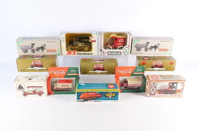 Lot of Diecast Banks and Vehicles. Including Texaco Tanker, Coca Cola Diecast Trucks, Ace 