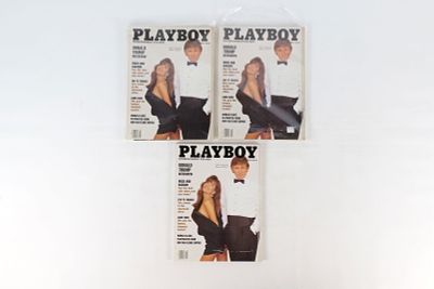 Lot of 3 Donald Trump Playboy Magazines - March 1990. All have centerfolds. All invoices must 