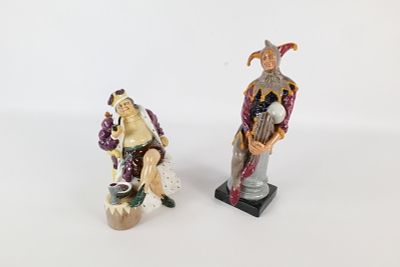 Lot of 2 Royal Doulton Figurines. Including The Jester HN 2016 and Old King Cole HN 2217. 