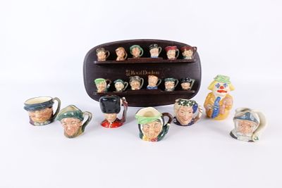 Lot of Royal Doulton Small and Miniature Toby Mugs/Character Jugs. Including Charlie Cheer The 