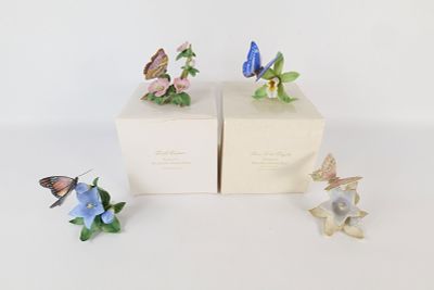 Lot of 4 Lenox Butterflies. Including Monarch, Summer Respite, Purple Emperor with Box, and 