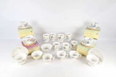 Large Lot of Butterfly Meadow Dishes. Including 4 Teacups and Saucers with Original Boxes 