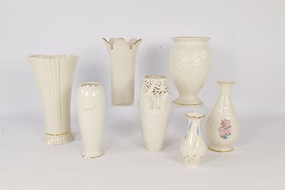 Lot of 7 Lenox Vases. Including Butterfly and Lace, Lily, Say it With Silk, Rose Blossom 