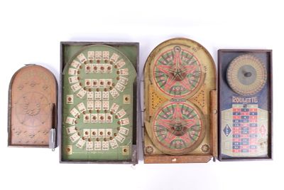 Lot of 4 Antique Tabletop Games. Circa 1930's-40's. Including Lindstrom's Gold Star - Vibrant 