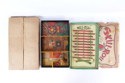 Lot of 2 Vintage Tabletop Lithographed Games. Circa 1950's. Including Gotham "El Jumperino" 