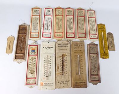 Vintage Advertising Thermometer Lot of 15. Including Mid Century Americana, Gas, Oil and Local 