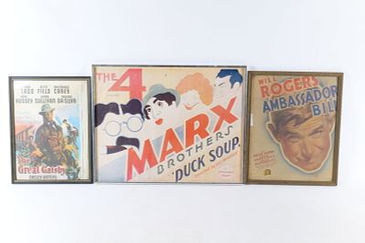 Vintage Framed Movie Poster Lot. Including The Marx Brothers in "Duck Soup" (1933) - Groucho? 