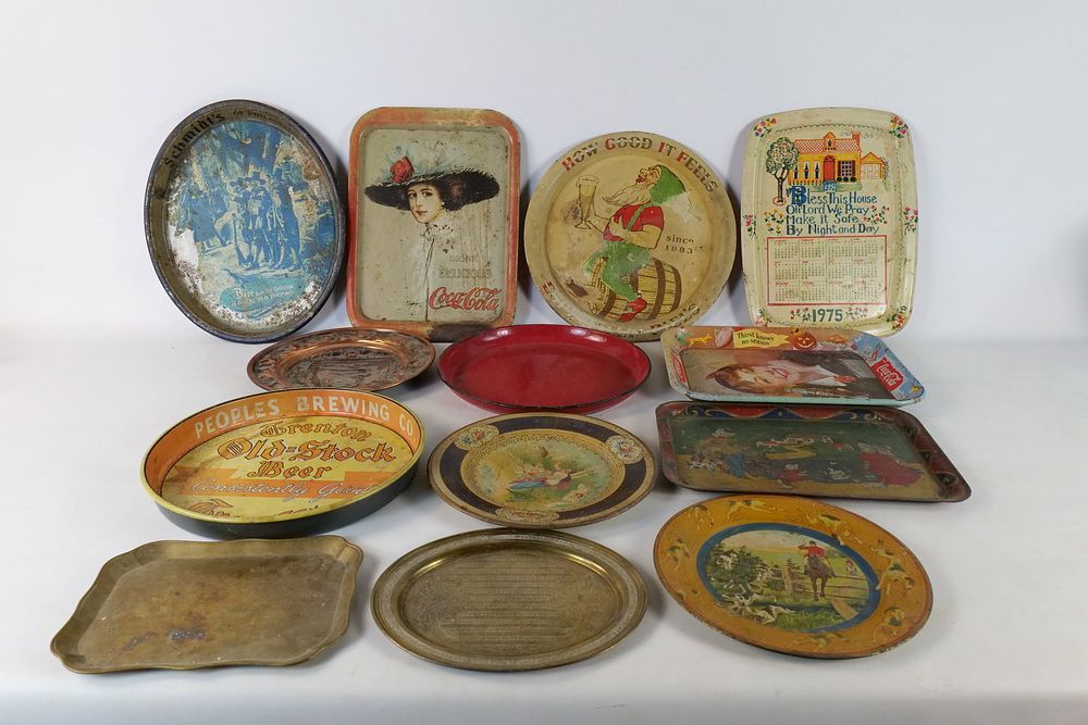 Lot 155: Lot of Vintage Lithograph Advertising Trays
