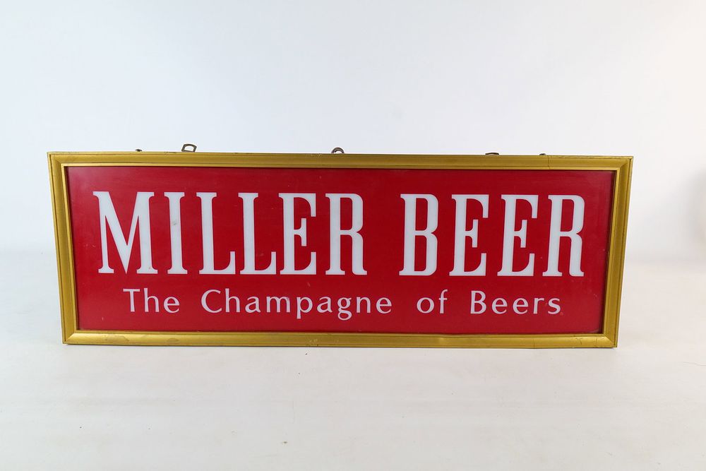 Lot 156: Vintage Miller Beer Lighted Sign - "The Champagne of Beers"