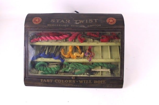Lot 163: Vintage Star Twist Mercerized Sewing Cotton Display Case