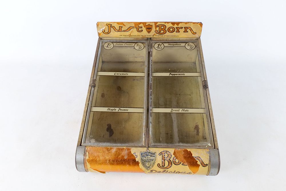 Lot 164: Vintage 1930's Just Born Candy Shop Counter Display