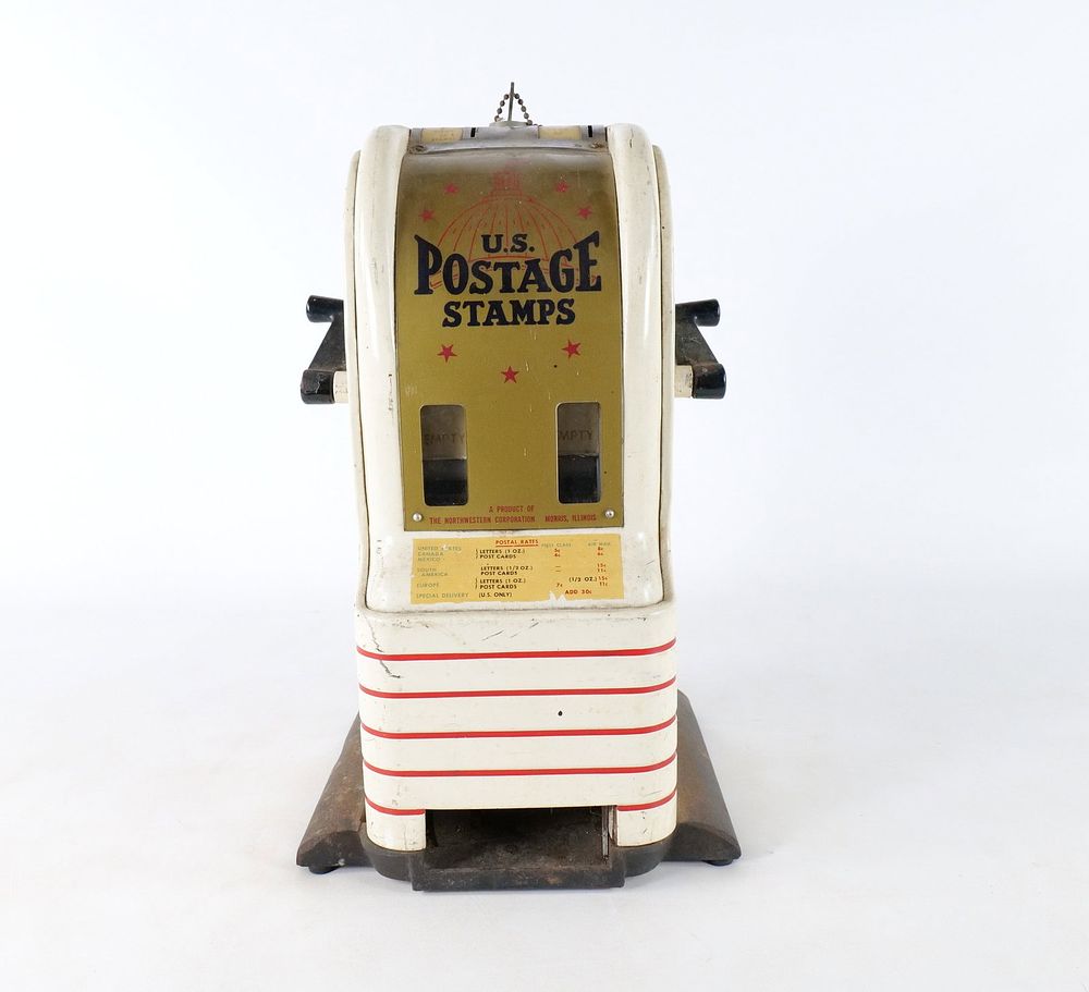 Lot 167: Vintage 1950's Northwestern Corp. Dual Postage Stamp Vending Machine
