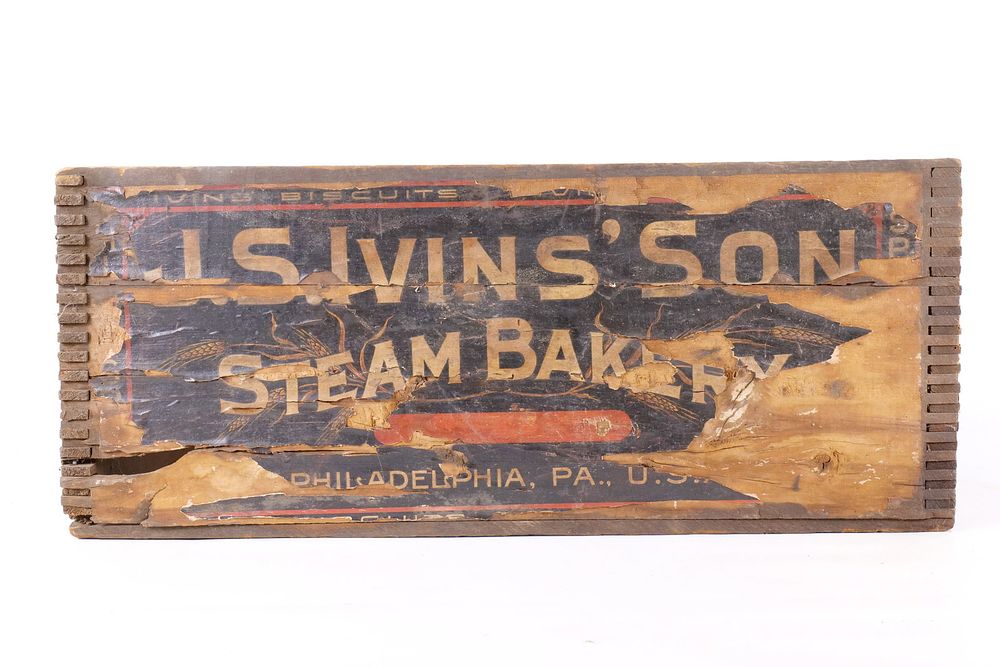 Lot 175: Antique J.S. Ivins' Son Steam Bakery Wooden Crate