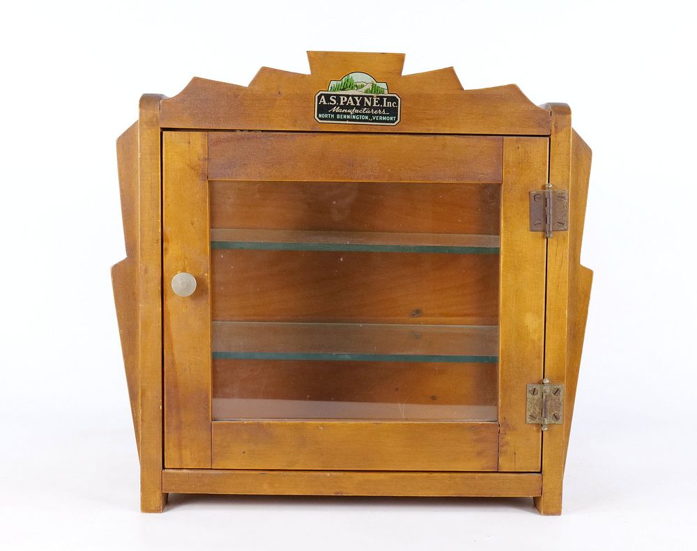 Lot 182: A.S. Payne, Inc. Art Deco Style Wood Countertop Display Cabinet
