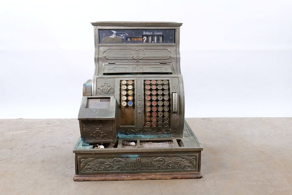 Lot 194: Antique National Cash Register - Ornate Cast Brass "Empire" Design