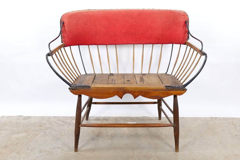 Lot 214: Antique Carriage-Style Windsor Settee