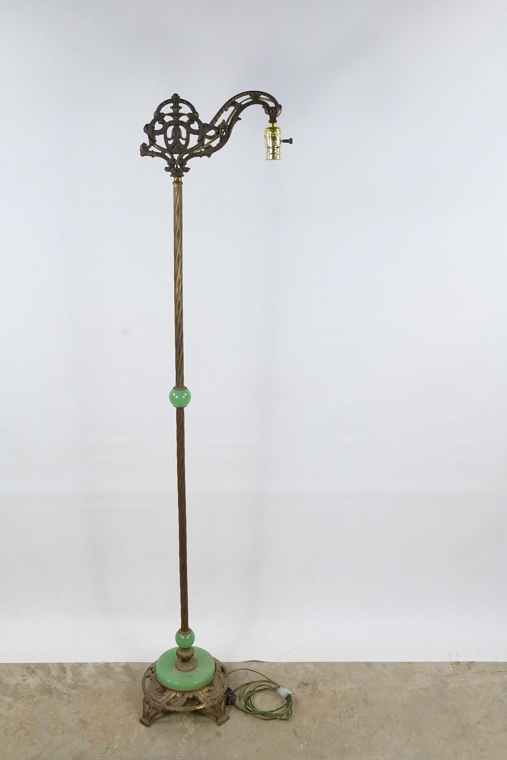 Lot 225: Antique Art Deco Bridge Floor Lamp