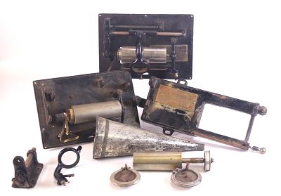 Antique Edison Standard Phonograph Parts Lot - Model B/C. The Main Bedplate &amp; Mandrel 