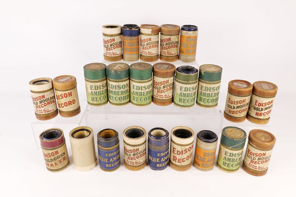 Lot 273: Lot of 25 Antique Edison Phonograph Cylinder Records