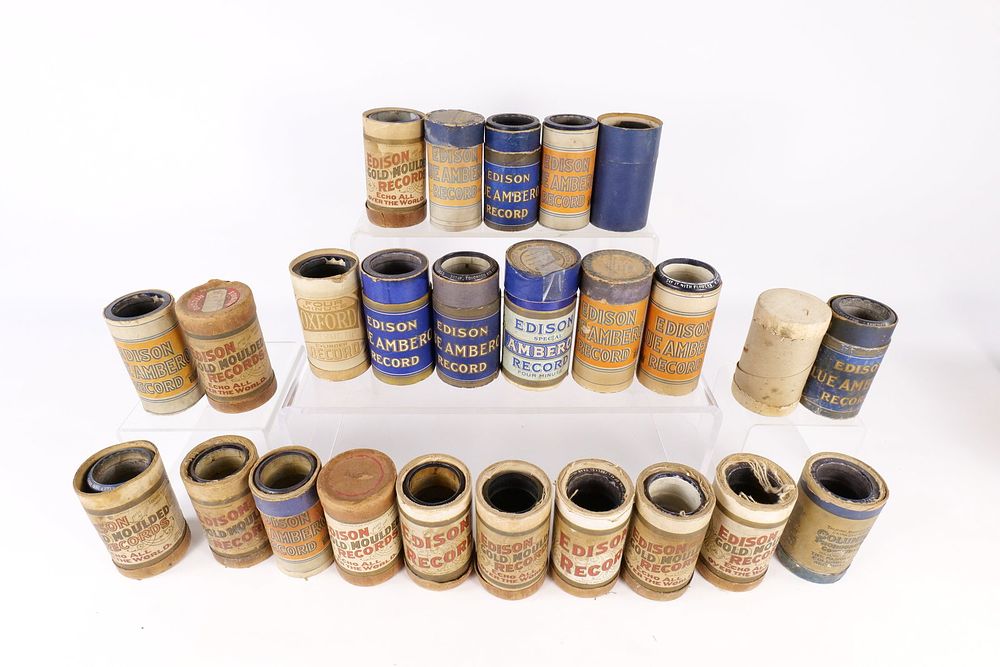Lot 275: Lot of 25 Antique Edison and Columbia Phonograph Cylinders